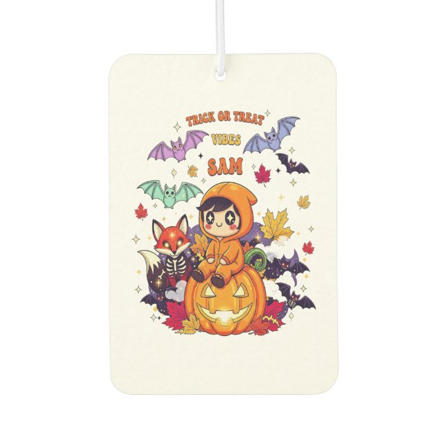 Trick or Treat Cute Halloween Autolufterfrischer (Vorderseite)