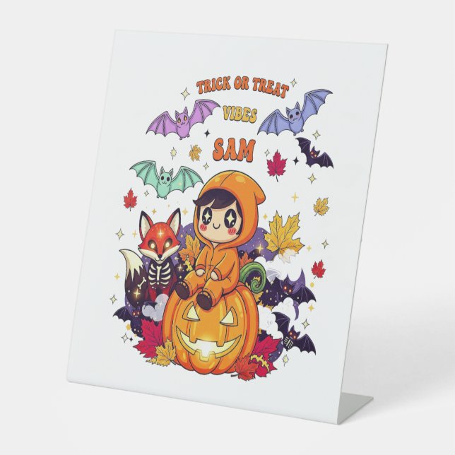 Trick or Treat Cute Halloween Sockelschild (Vorderseite)