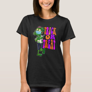 Trick Or Treat Cute Halloween Zombie With Mask T-Shirt