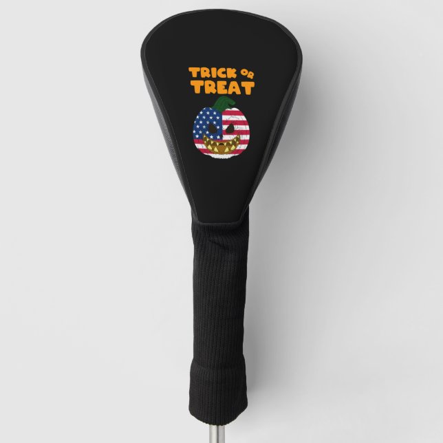 Trick or Treat Funny Halloween Men Amerikanischer  Golf Headcover (Vorderseite)