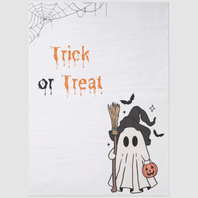 Trick or Treat Ghost Tissue Paper Seidenpapier (Vorderseite)