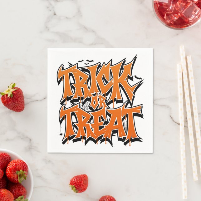 Trick Or Treat Graffiti Serviette (Beispiel)