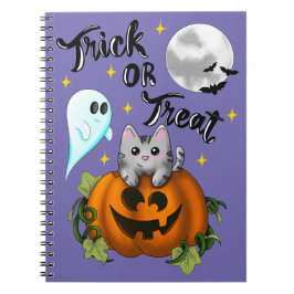 Trick or treat Halloween cat Notizblock