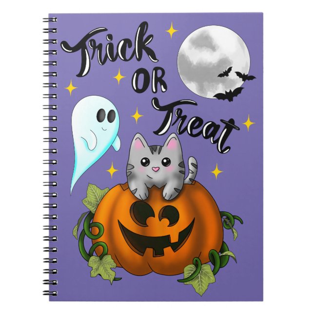 Trick or treat Halloween cat Notizblock (Vorderseite)