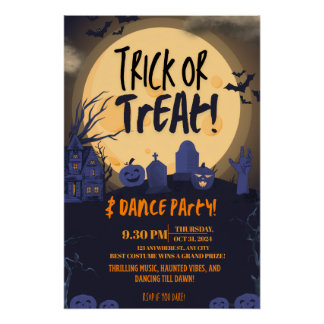 Trick or Treat Halloween Dance Party Invitation🎃 Poster