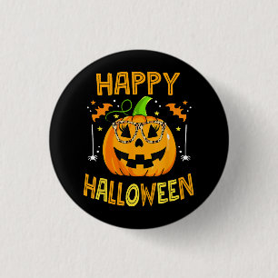 Trick or Treat Halloween Funny Pumpkin Happy Hallo Button