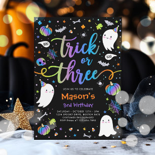 Trick or Treat Halloween Ghost 3. Geburtstags-Part Einladung