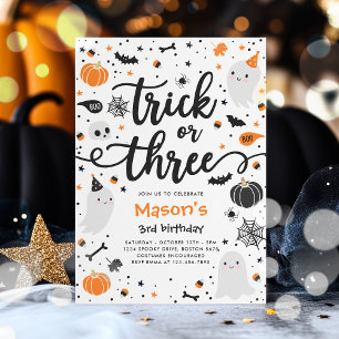 Trick or Treat Halloween Ghost 3. Geburtstags-Part Einladung