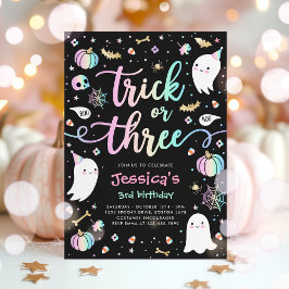 Trick or Treat Halloween Ghost 3. Geburtstags-Part Einladung
