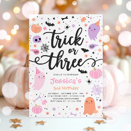 Trick or Treat Halloween Ghost 3. Geburtstags-Part Einladung