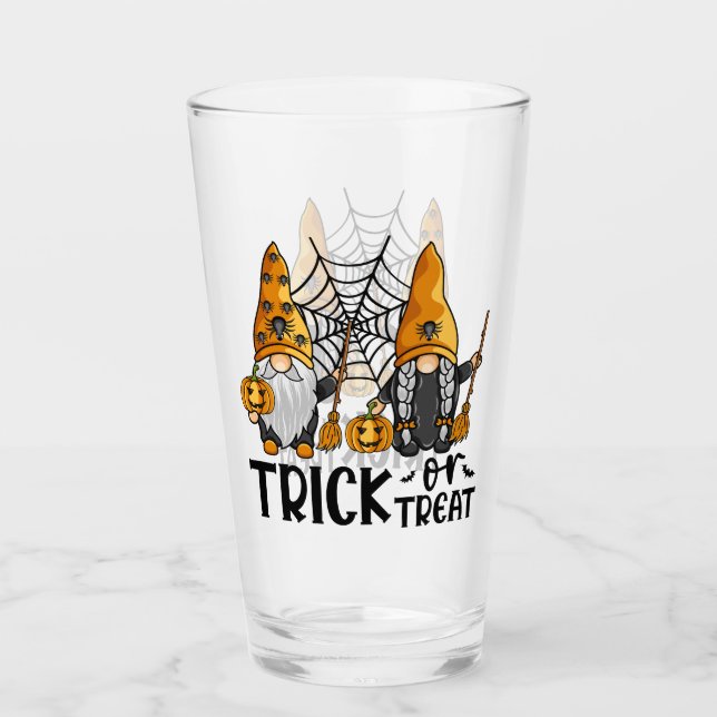 Trick or Treat Halloween Gnomes Glas (Vorderseite)