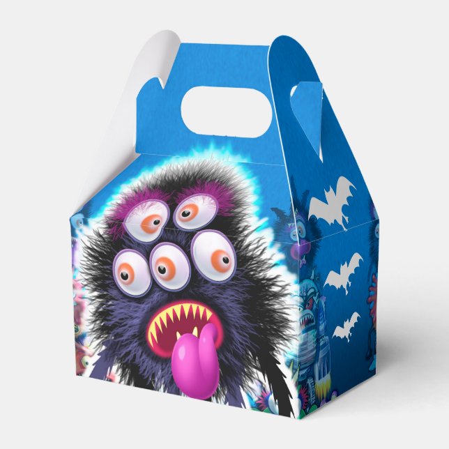 Trick or Treat Halloween Monster Favor Box Geschenkschachtel (Vorderseite)