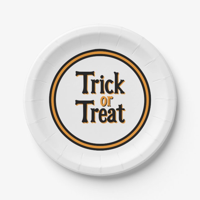 Trick or Treat Halloween Party Pappteller (Vorderseite)
