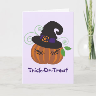 Trick or Treat Halloween Pumpkin Hexenhut Karte