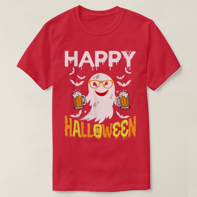 Trick or Treat Halloween Shirt Ghost Pumpkin Happy (Design vorne)
