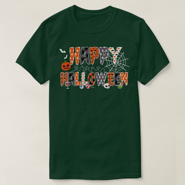 Trick or Treat Halloween Shirt Pumpkin Happy Hallo (Design vorne)