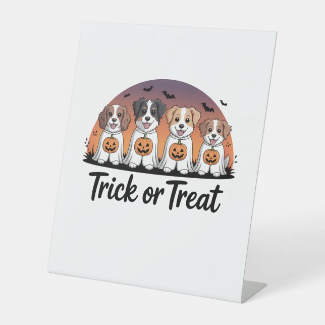 Trick or Treat Halloween Sockelschild (Vorderseite)