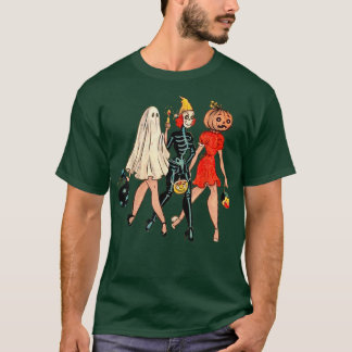 Trick or Treat, Halloween, Spooky Ghost, Pumpkin H T-Shirt