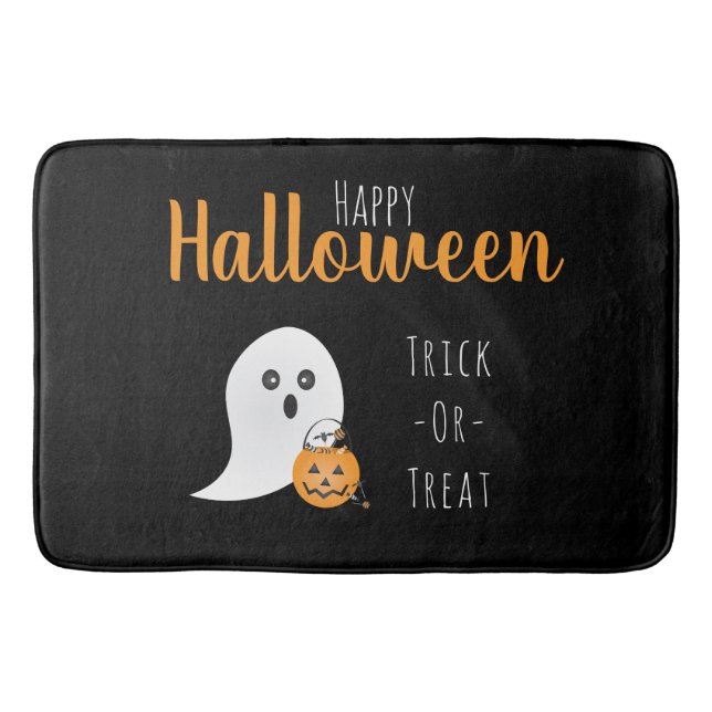 Trick or Treat Happy Halloween Ghost Spooky Badematte (Vorderseite)