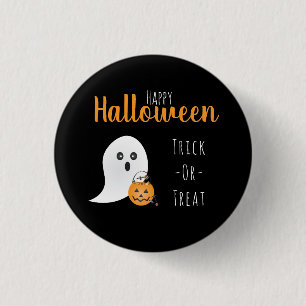 Trick or Treat Happy Halloween Ghost Spooky Button