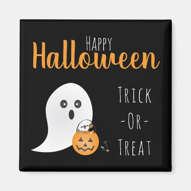 Trick or Treat Happy Halloween Ghost Spooky Magnet (Vorne)
