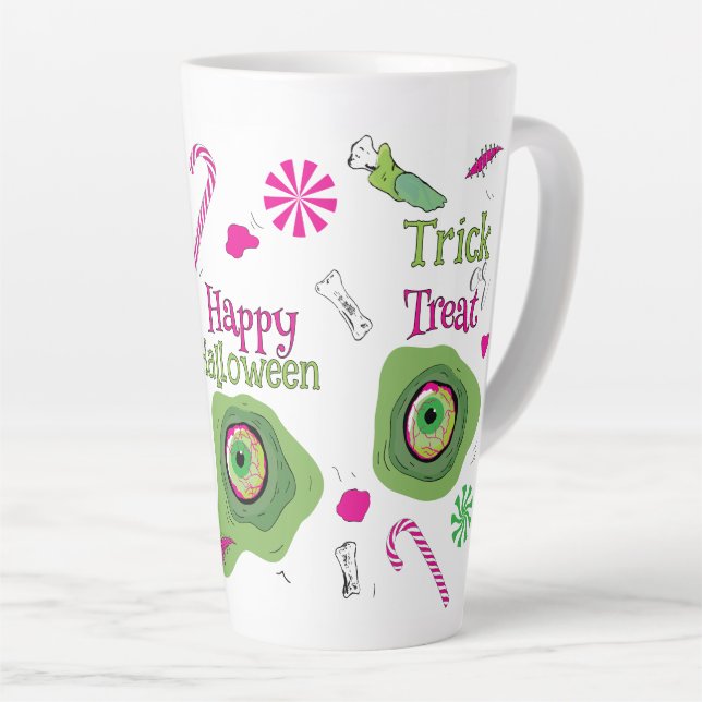Trick or Treat Happy Halloween Sweet Death + Candy Milchtasse (Rechte Ecke)