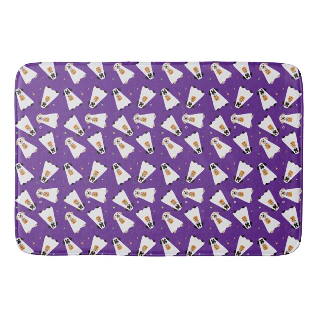 Trick or Treat Labrador Retriever Ghost Hunde Badematte (Vorderseite)