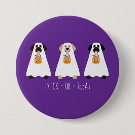 Trick or Treat Labrador Retriever Ghost Hunde Button