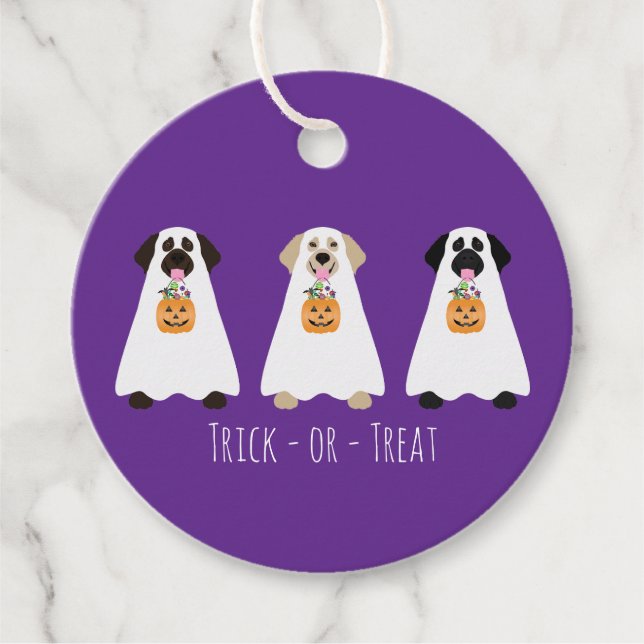 Trick or Treat Labrador Retriever Ghost Hunde Geschenkanhänger (Vorderseite)