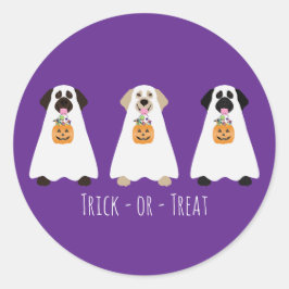 Trick or Treat Labrador Retriever Ghost Hunde Runder Aufkleber