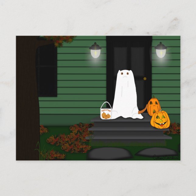 Trick or Treat Oliver the Otter! Postkarte (Vorderseite)
