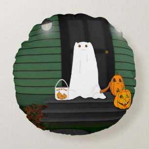 Trick or Treat Oliver the Otter! Rundes Kissen