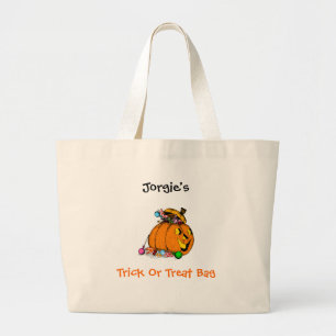 Trick or Treat Personalized Bag Template Jumbo Stoffbeutel