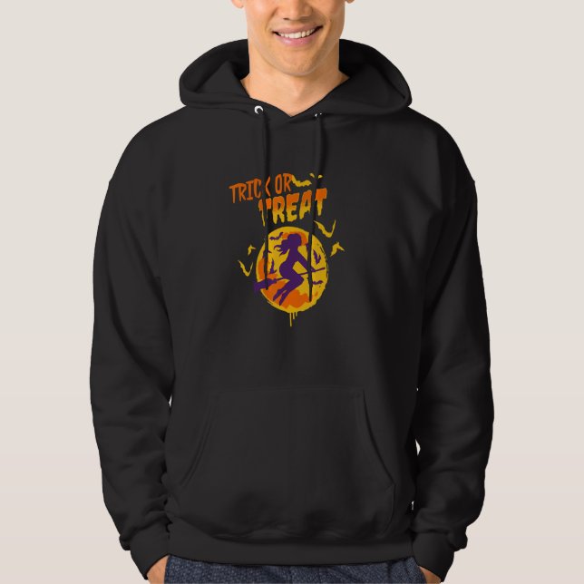 Trick or Treat Petty Witch Costume Full Moon Bats Hoodie (Vorderseite)