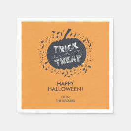Trick or Treat Pumpkin Halloween Paper Napkin Serviette