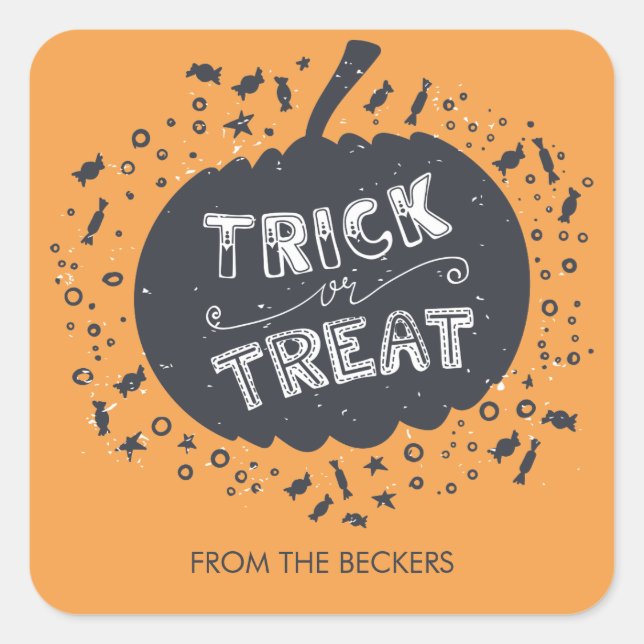 Trick or Treat Pumpkin Halloween Sticker (Vorderseite)