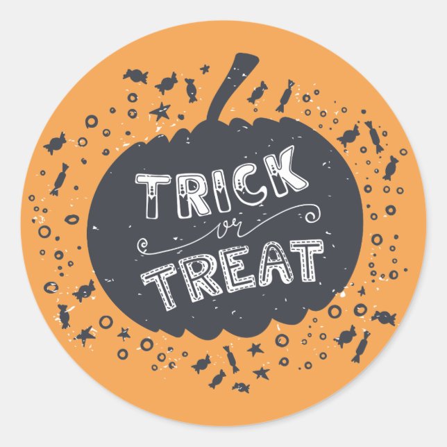 Trick or Treat Pumpkin Halloween Sticker (Vorderseite)