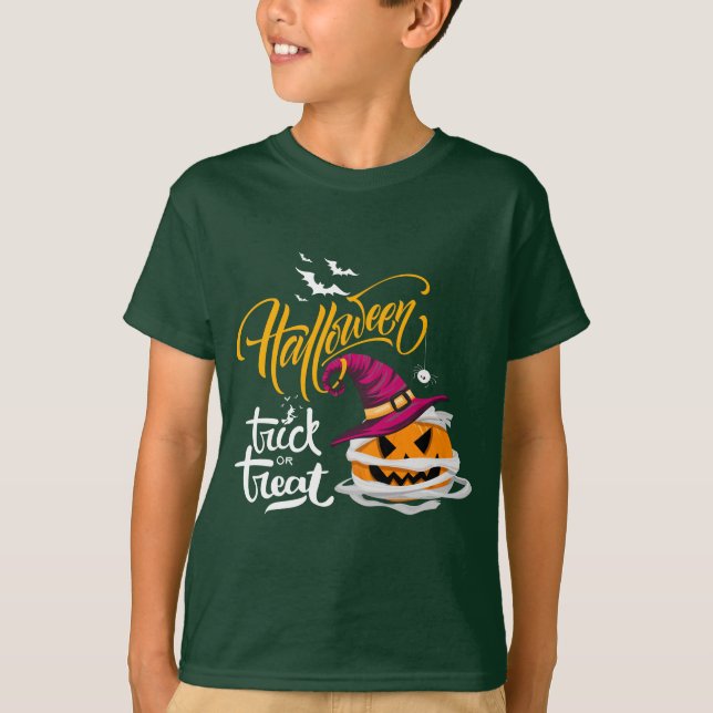 Trick or Treat Pumpkin Halloween T - Shirt (Vorderseite)