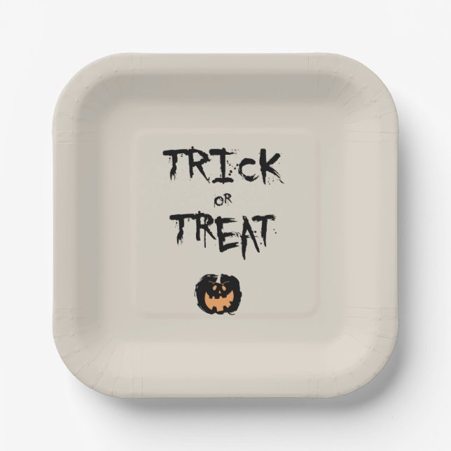 Trick or treat pumpkin pappteller (Vorderseite)