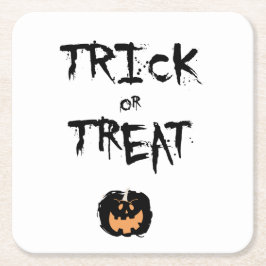 Trick or treat pumpkin rechteckiger pappuntersetzer