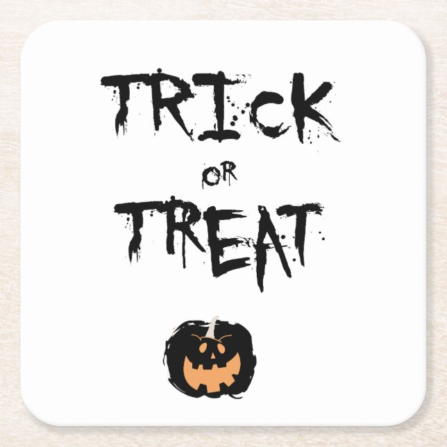 Trick or treat pumpkin rechteckiger pappuntersetzer (Vorderseite)