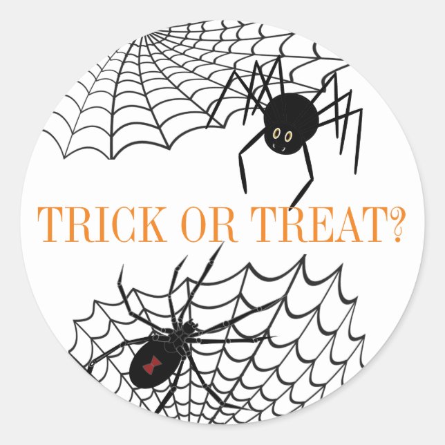 Trick or Treat Spiders ID214 Runder Aufkleber (Vorderseite)