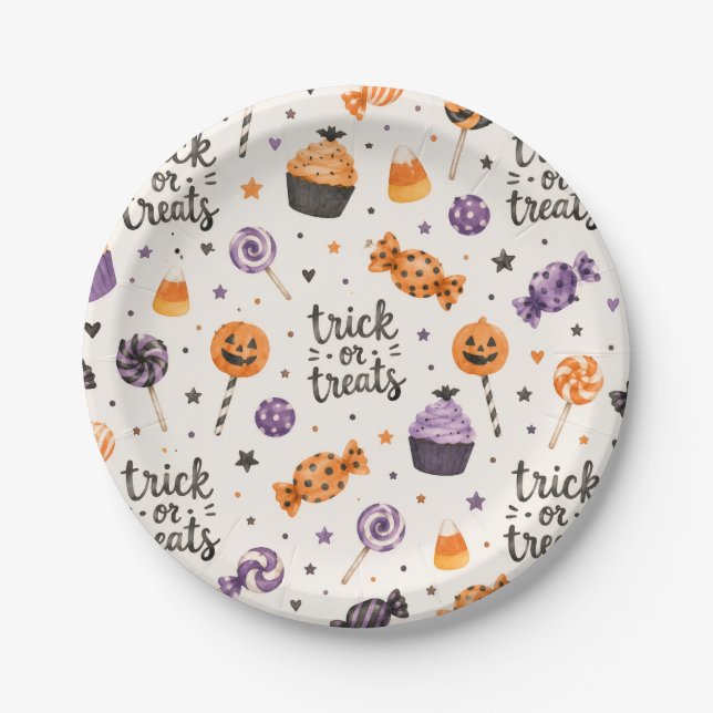 Trick or Treat Sweets Pappteller (Vorderseite)