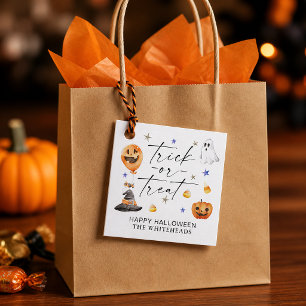 Trick or Treat Watercolor Halloween Geschenkanhänger
