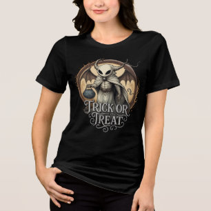 Trick or Treat Winged Demon Design Tri-Blend Shirt