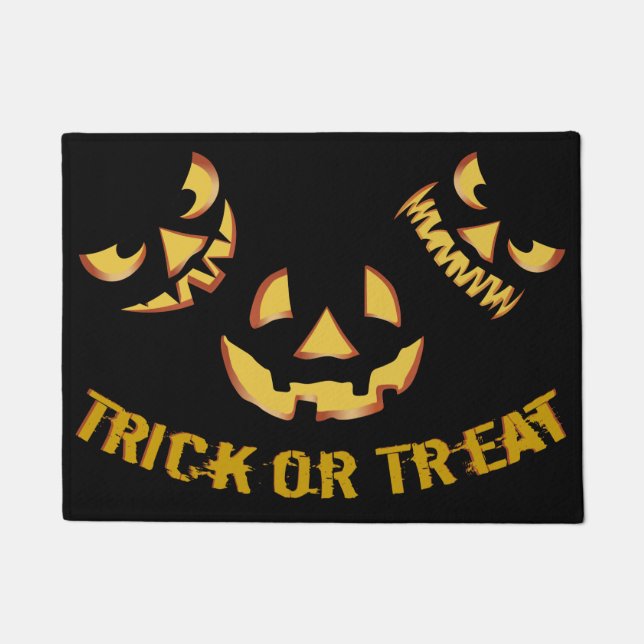 Trick or Treat with Pumpkin Face Fußmatte (Vorderseite)