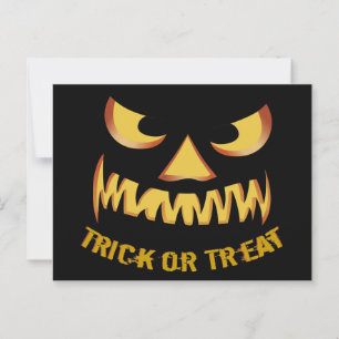 Trick or Treat with Pumpkin Face Postkarte