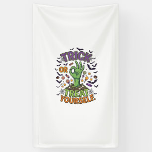 Trick Or Treat Yourself Zombie-Hand-Halloween-Süßi Banner