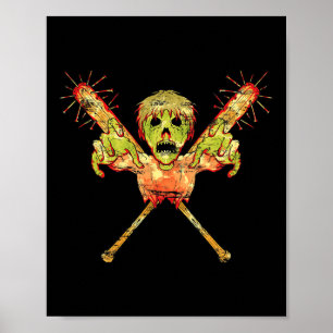 Trick or Treat Zombie Geschenk Beängstigendes Hall Poster