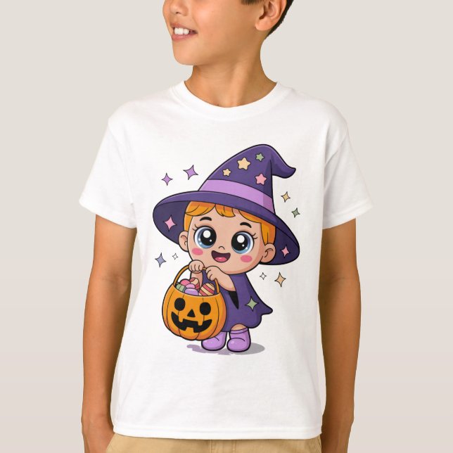 Trick-or-Treater Kids T-Shirt | Kawaii Halloween (Vorderseite)